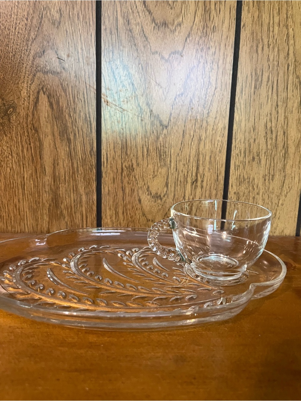 Vintage snack plate with matching cup
